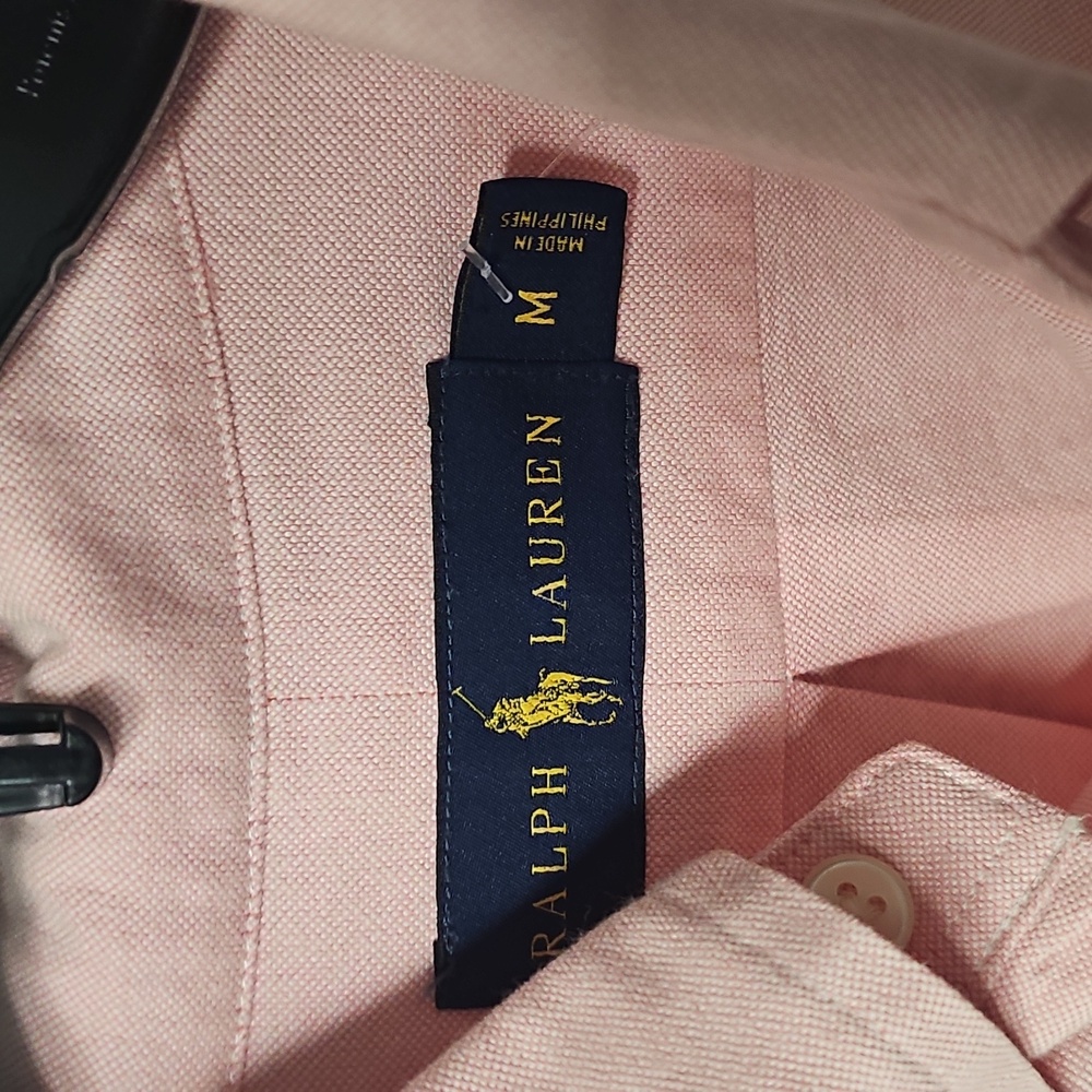 Vineyard Vines Men's Medium Red Check Plaid & Ralph Lauren Peach Button Down - Picture 11 of 16